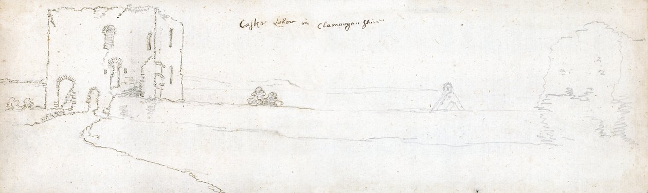Cardiff 1678-ban (akvarell és barna tinta, papír) alkotó: Francis Place