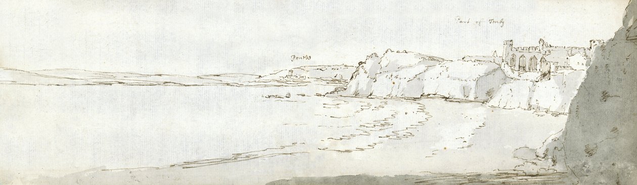 Tenby kikötője, 1678 körül (akvarell és barna tinta, papír) alkotó: Francis Place