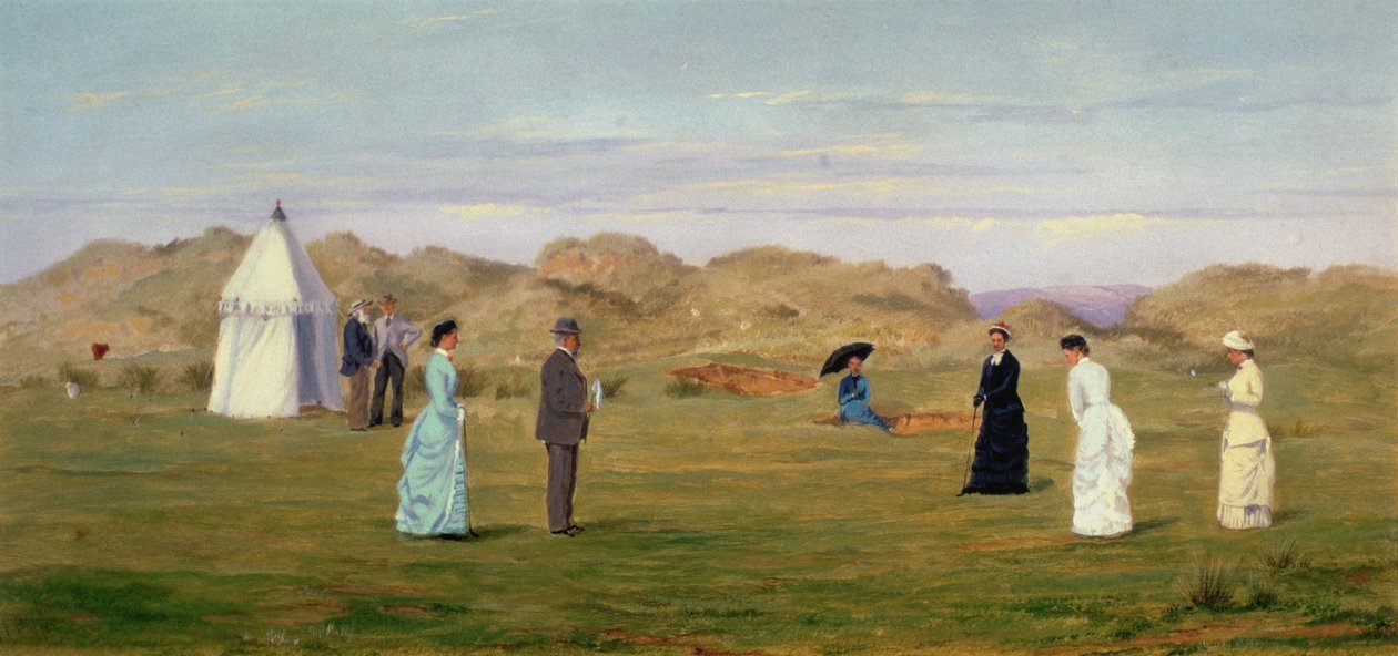 Női mérkőzés a Westward Ho-n! alkotó: Francis Powell Hopkins