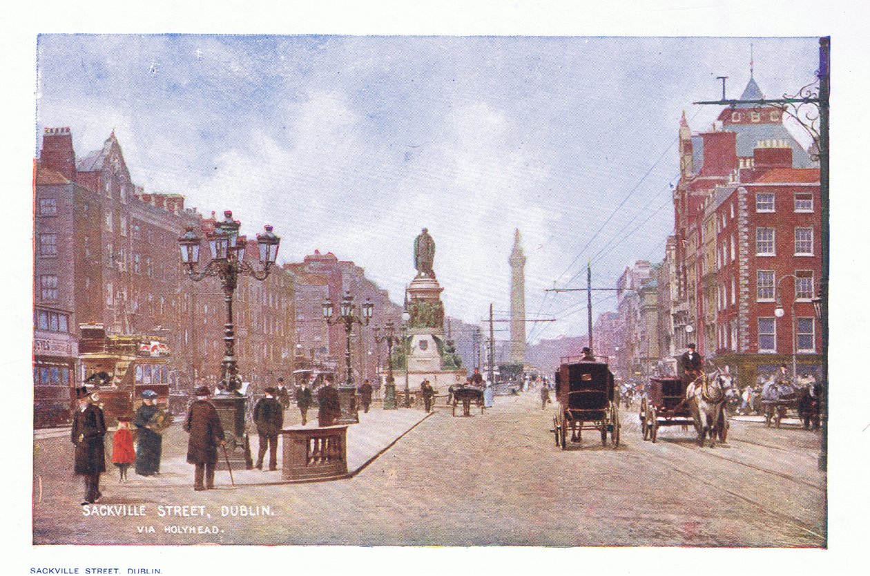 Sackville Street, Dublin, a Peeps at Many Lands: Irelandből, kiadó: Adams & Charles, 1909 alkotó: Francis S. Walker