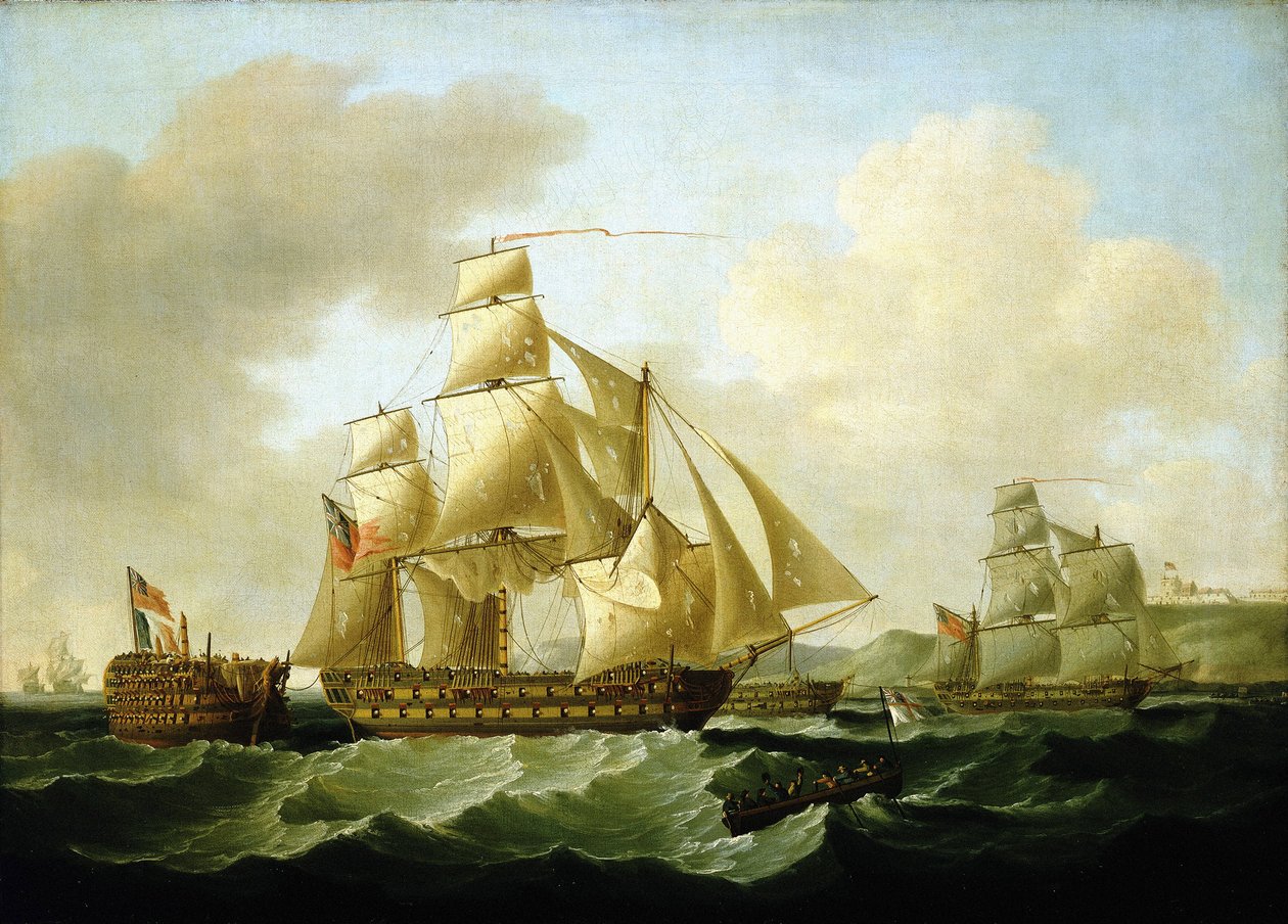 A napóleoni háborúk (1803-1815) epizódjai: a diadalmas visszatérés a Richard Strachan által elfogott szökevényekkel Rochefort (Franciaország) partjainál, november 4. alkotó: Francis Sartorius