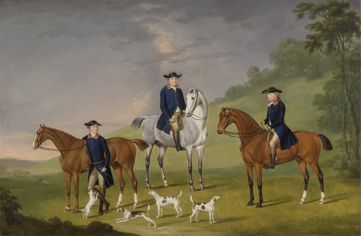 John Corbet, Sir Robert Leighton és John Kynaston lovaikkal és kopóikkal alkotó: Francis Sartorius