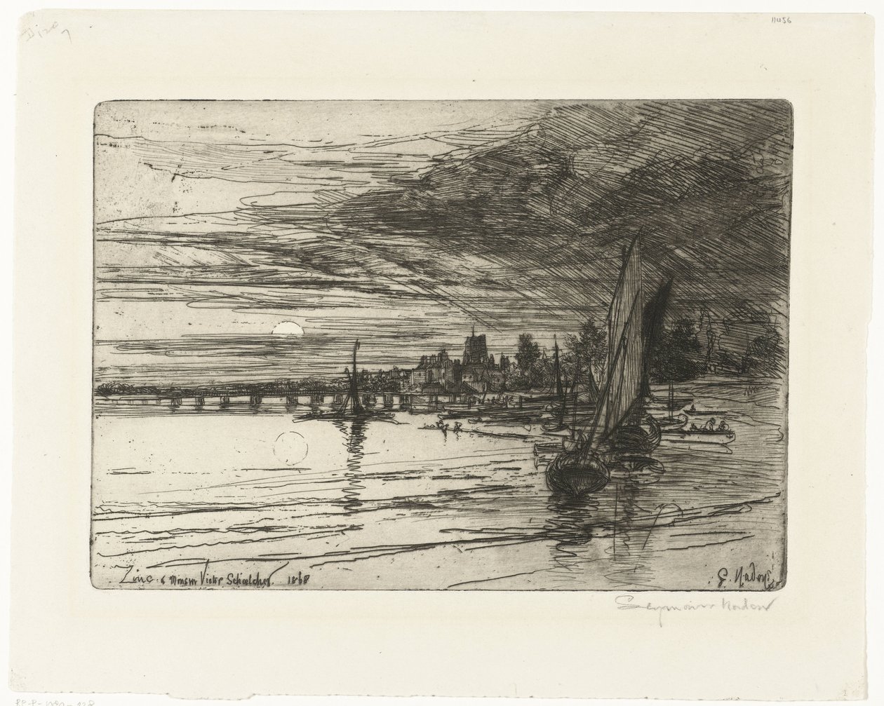 Híd a Temzén Battersea híd alkotó: Francis Seymour Haden (Sir) (signed by artist)