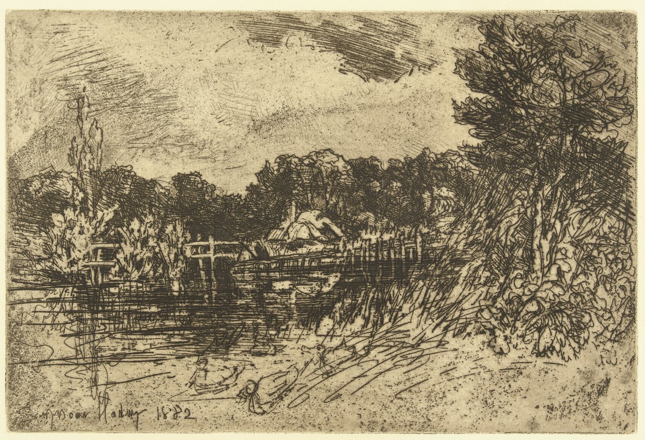A folyópróba Longparish-ben A teszt Longparish-ben alkotó: Francis Seymour Haden (Sir) (signed by artist)