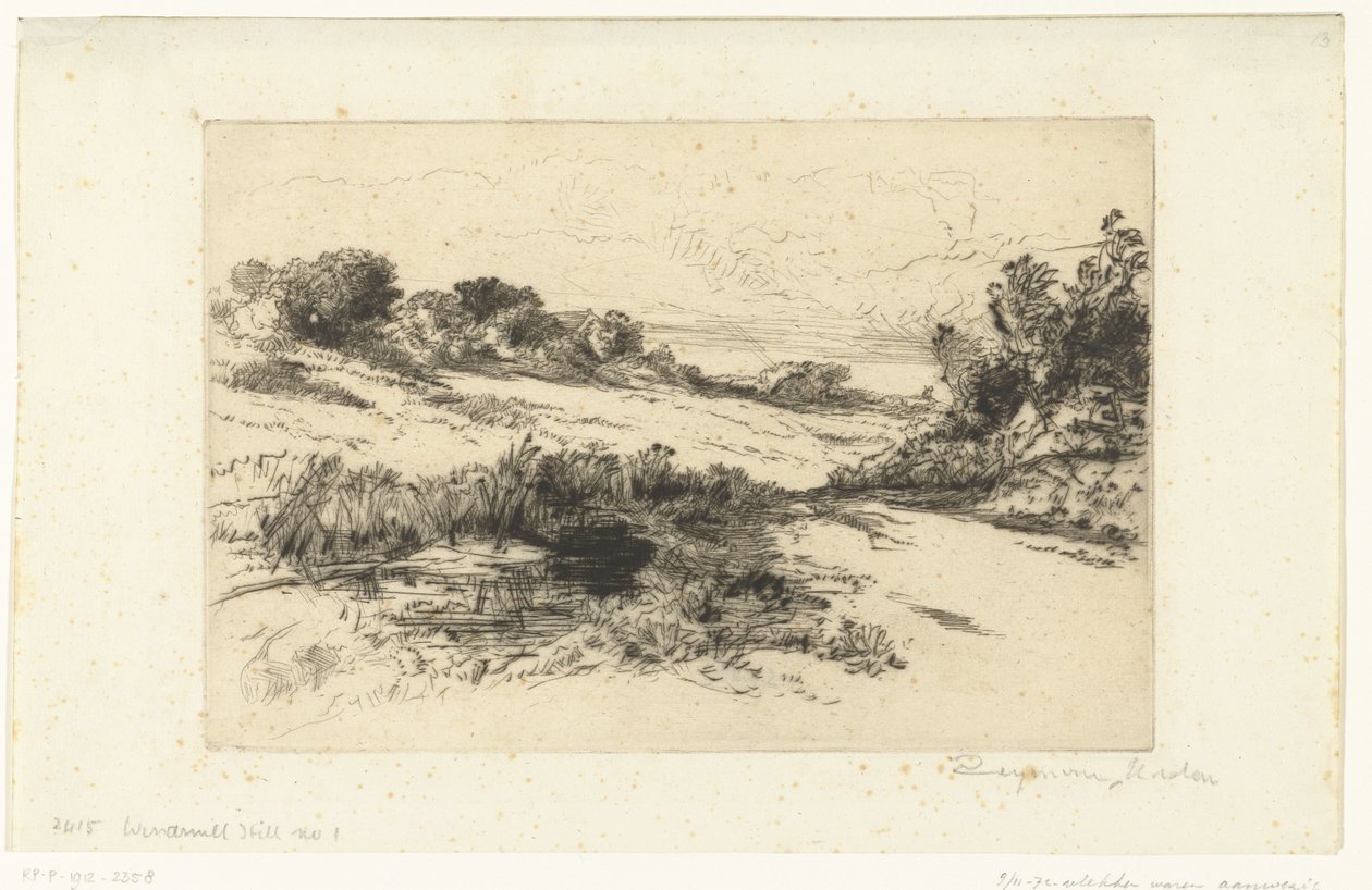 Dombos táj Swanage-ban Szélmalomdomb alkotó: Francis Seymour Haden (Sir) (signed by artist)