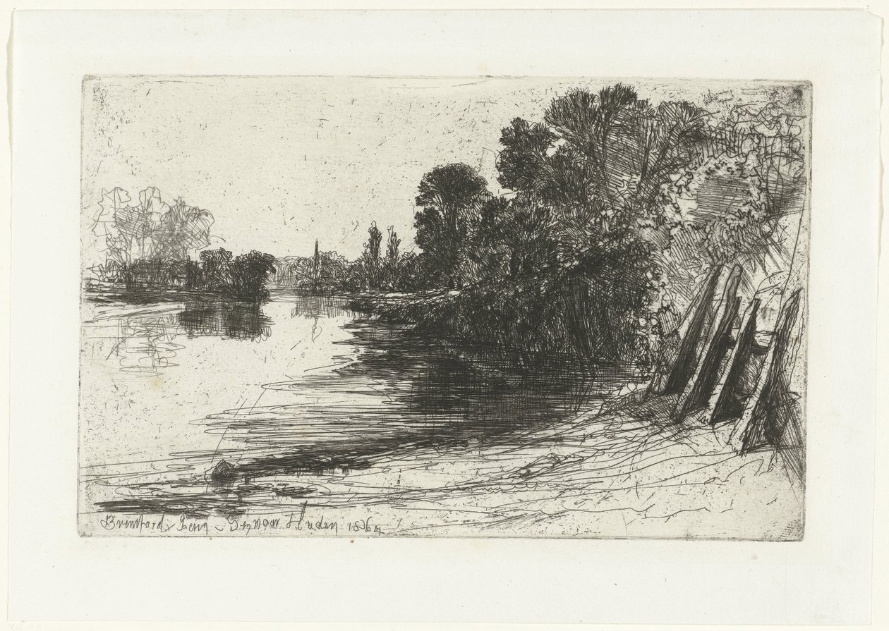 Bank of the Thames, Brentford Brentford komp (cím az objektumon) alkotó: Francis Seymour Haden (Sir) (signed by artist)