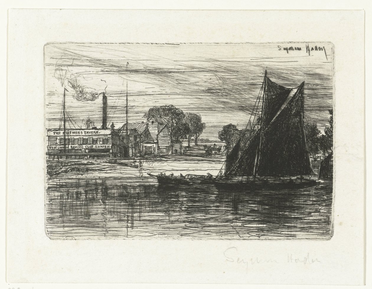 West London Rowing Club A Feathers Taverna alkotó: Francis Seymour Haden (Sir) (signed by artist)