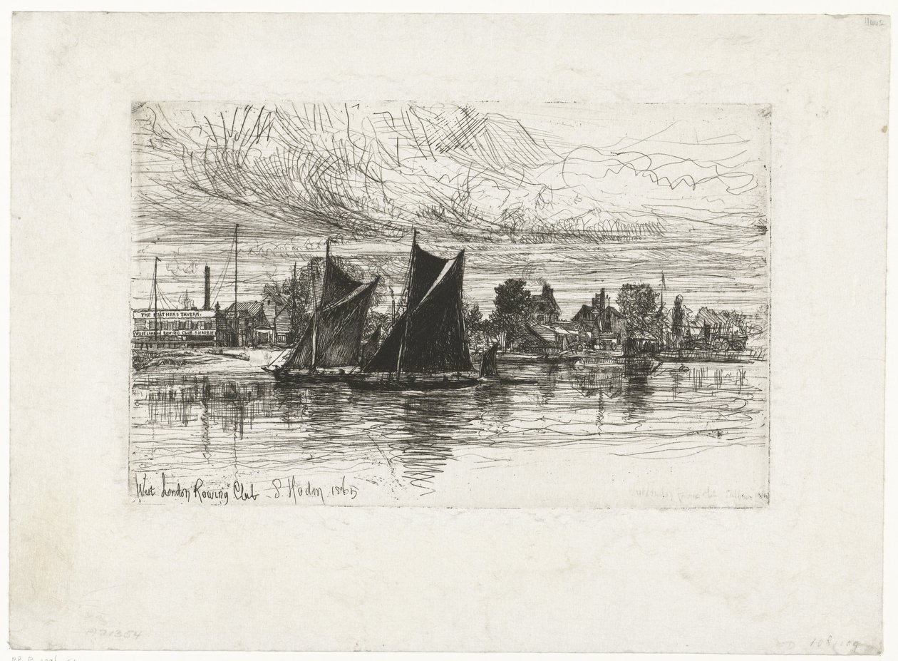 West London Rowing Club (cím az objektumon) alkotó: Francis Seymour Haden (Sir) (signed by artist)