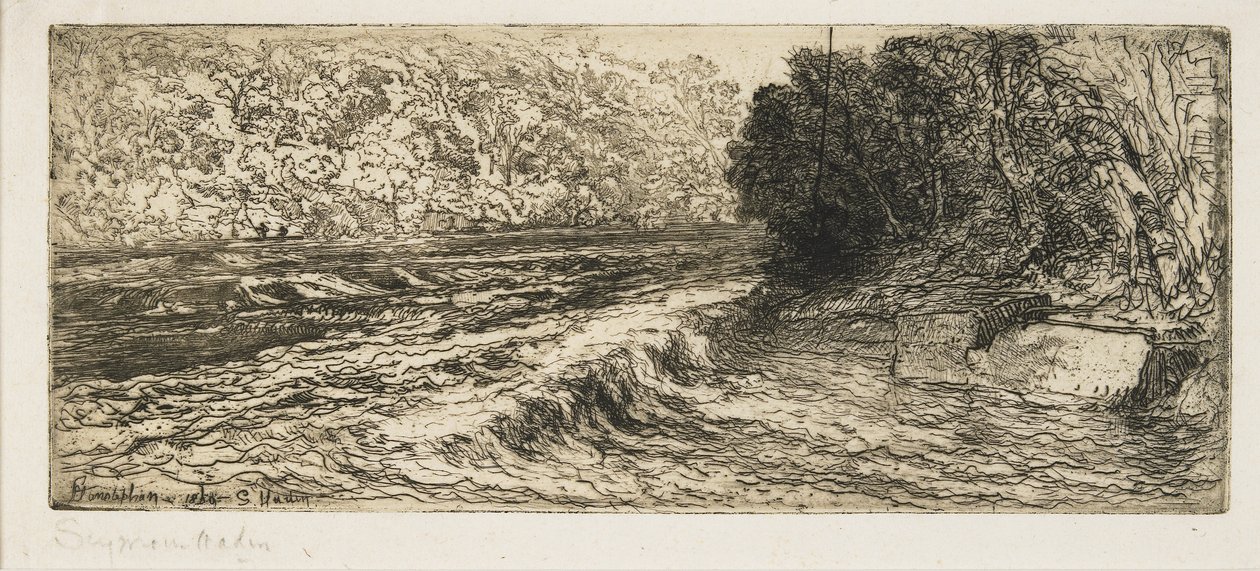Valószínű hely egy lazac számára, 1889 alkotó: Francis Seymour Haden