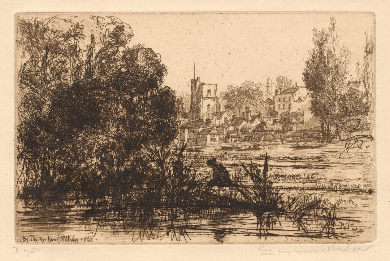 Hamertons Portfolio III: Twickenham Church, 1865-72, megjelent 1872. alkotó: Francis Seymour Haden