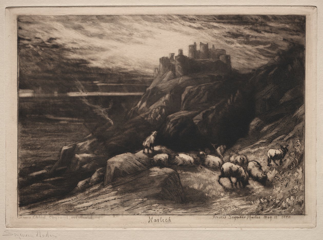 Harlech, 1880. alkotó: Francis Seymour Haden