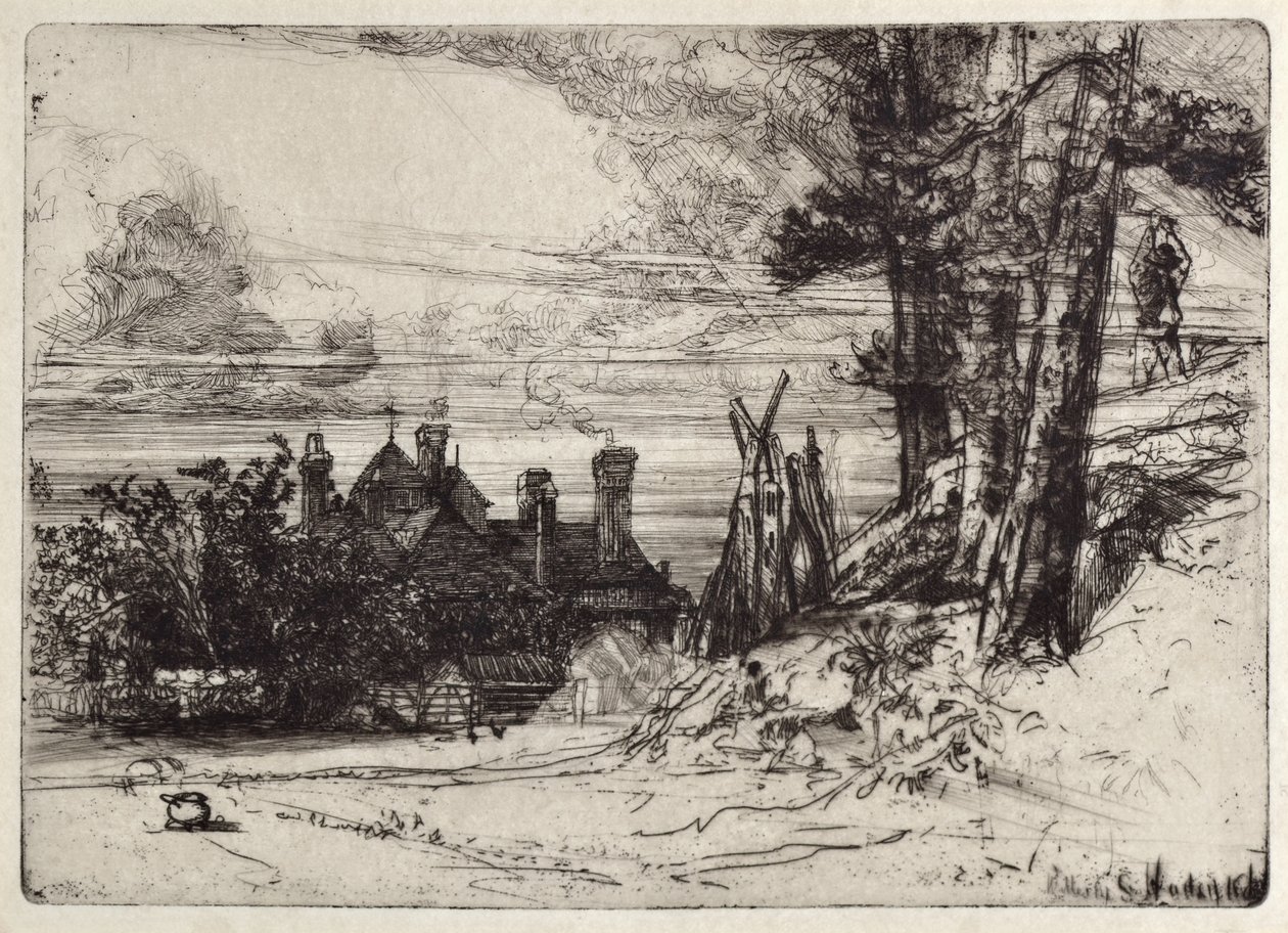 Horseley háza Willesleyben alkotó: Francis Seymour Haden
