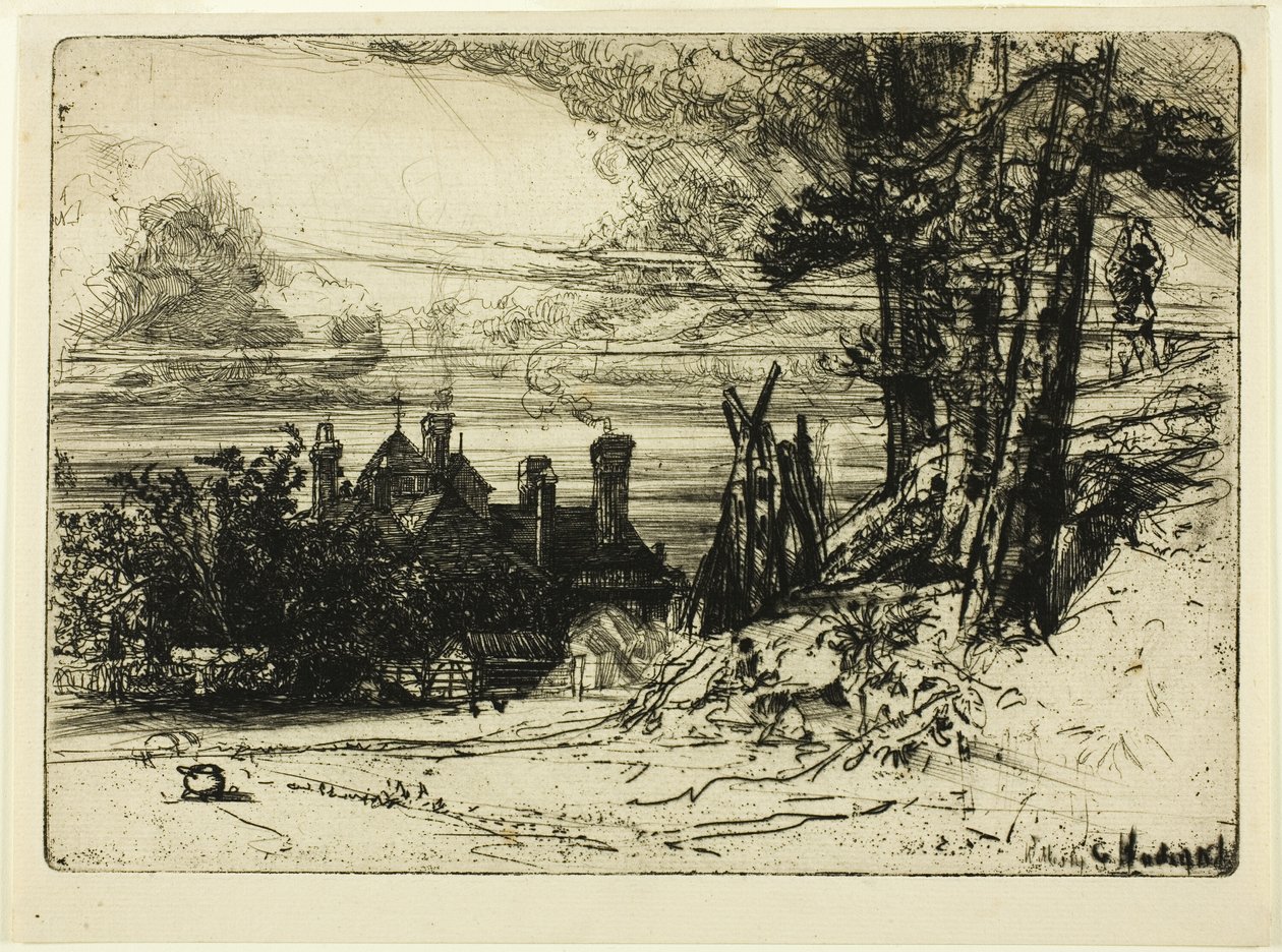 Horsley háza Willesleyben alkotó: Francis Seymour Haden