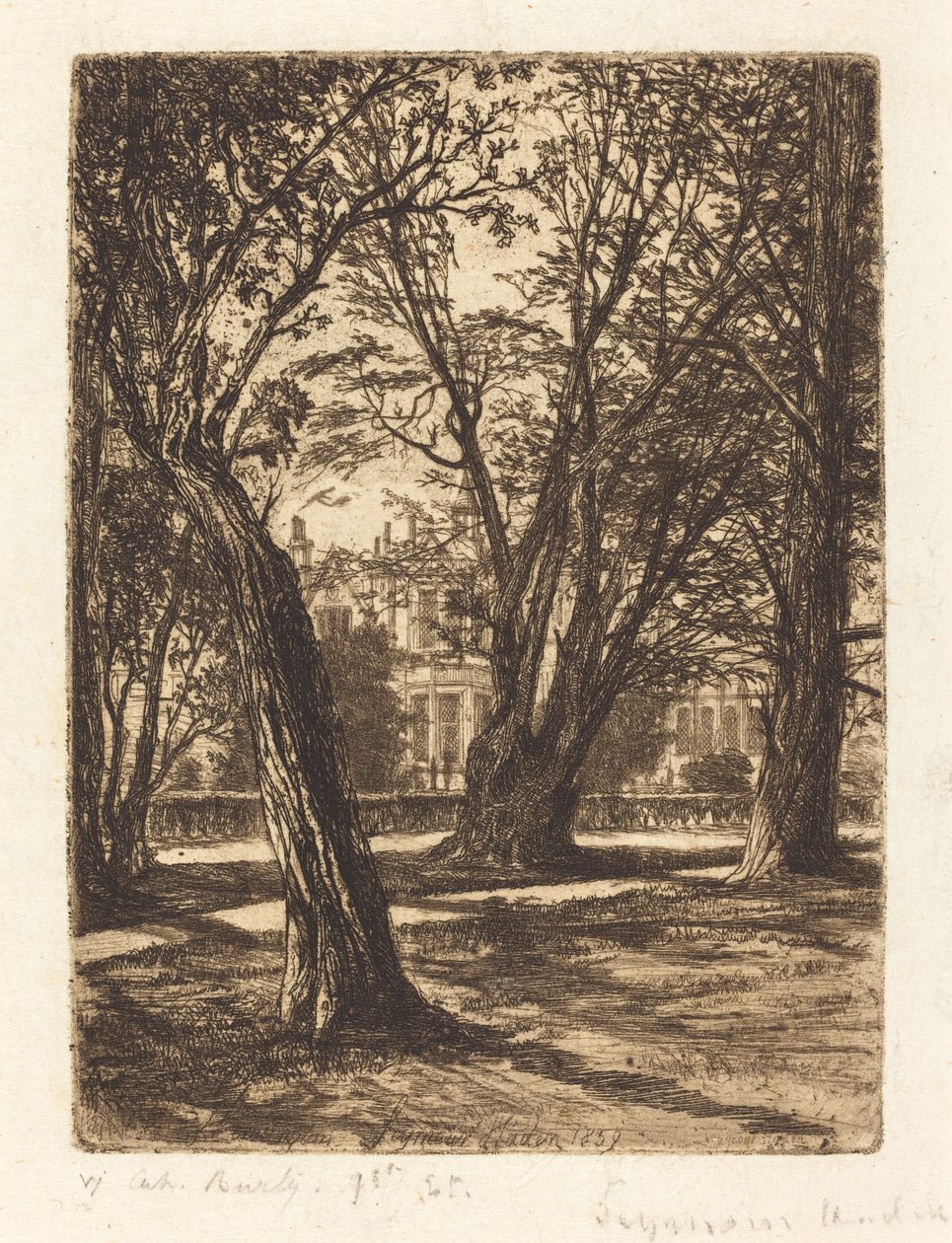 Kensington Gardens (Kis tányér) alkotó: Francis Seymour Haden
