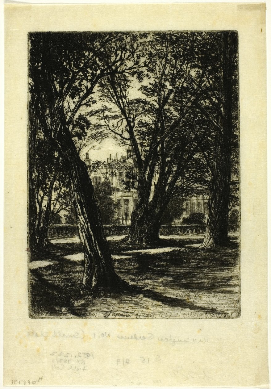 Kensington Gardens, No. I (kis tányér) alkotó: Francis Seymour Haden