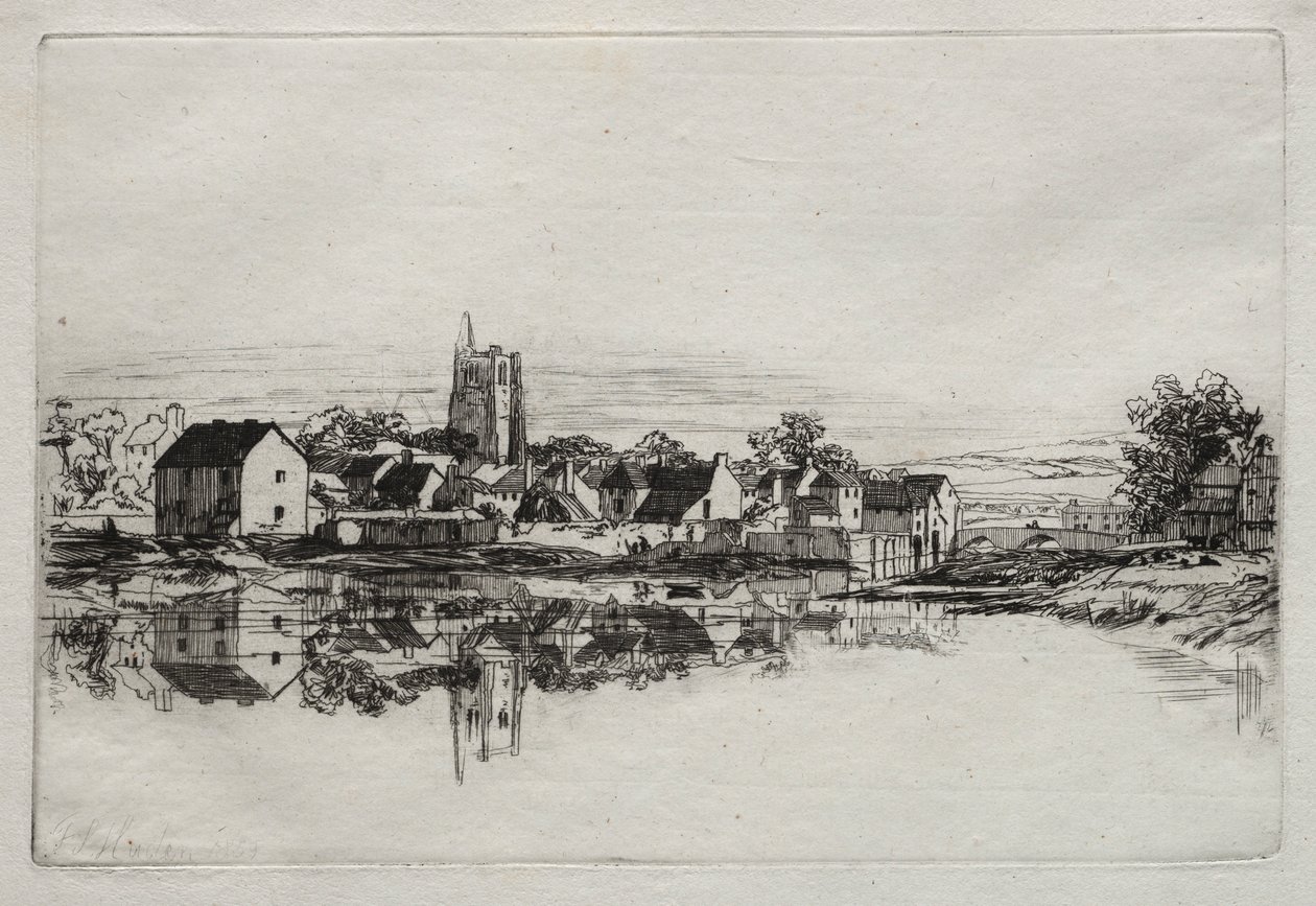 Kidwelly Town, 1859. alkotó: Francis Seymour Haden