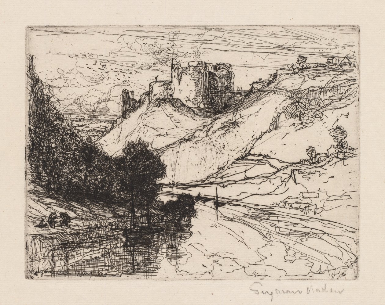 Kilgaren kastély, 1864. alkotó: Francis Seymour Haden