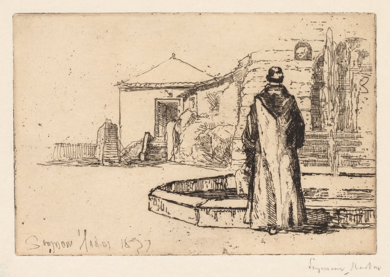 Szerzetes a szökőkútnál alkotó: Francis Seymour Haden