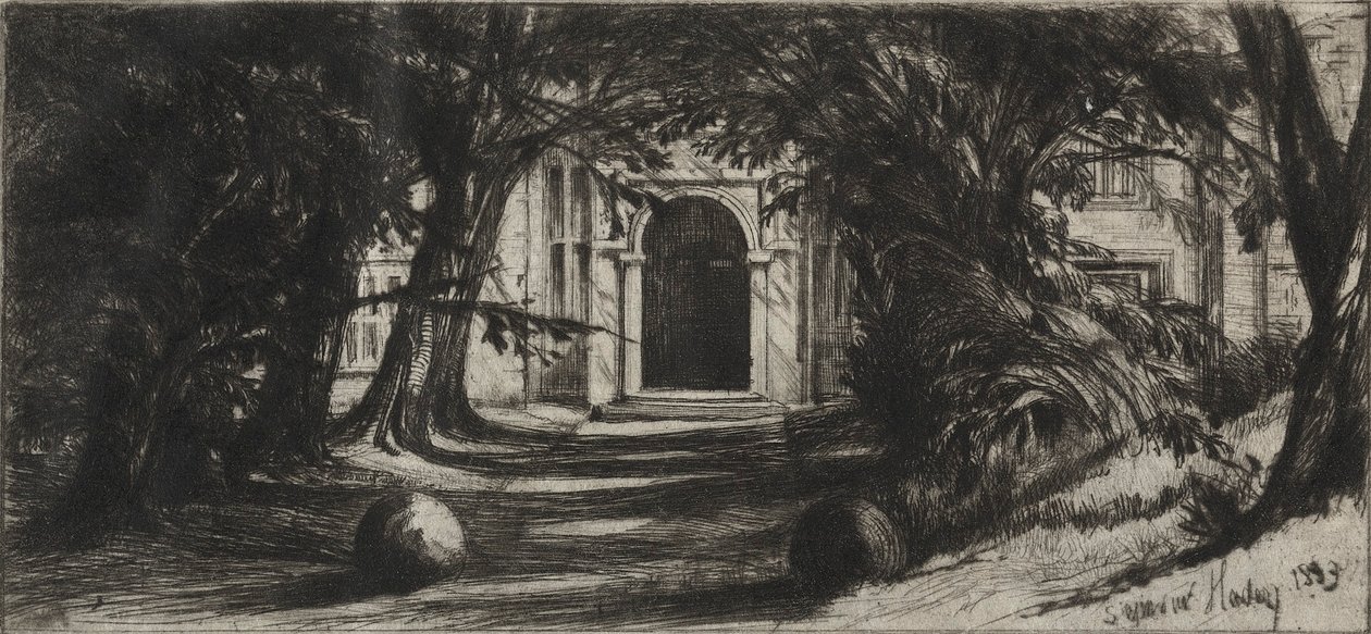Mytton Hall, 1859. alkotó: Francis Seymour Haden