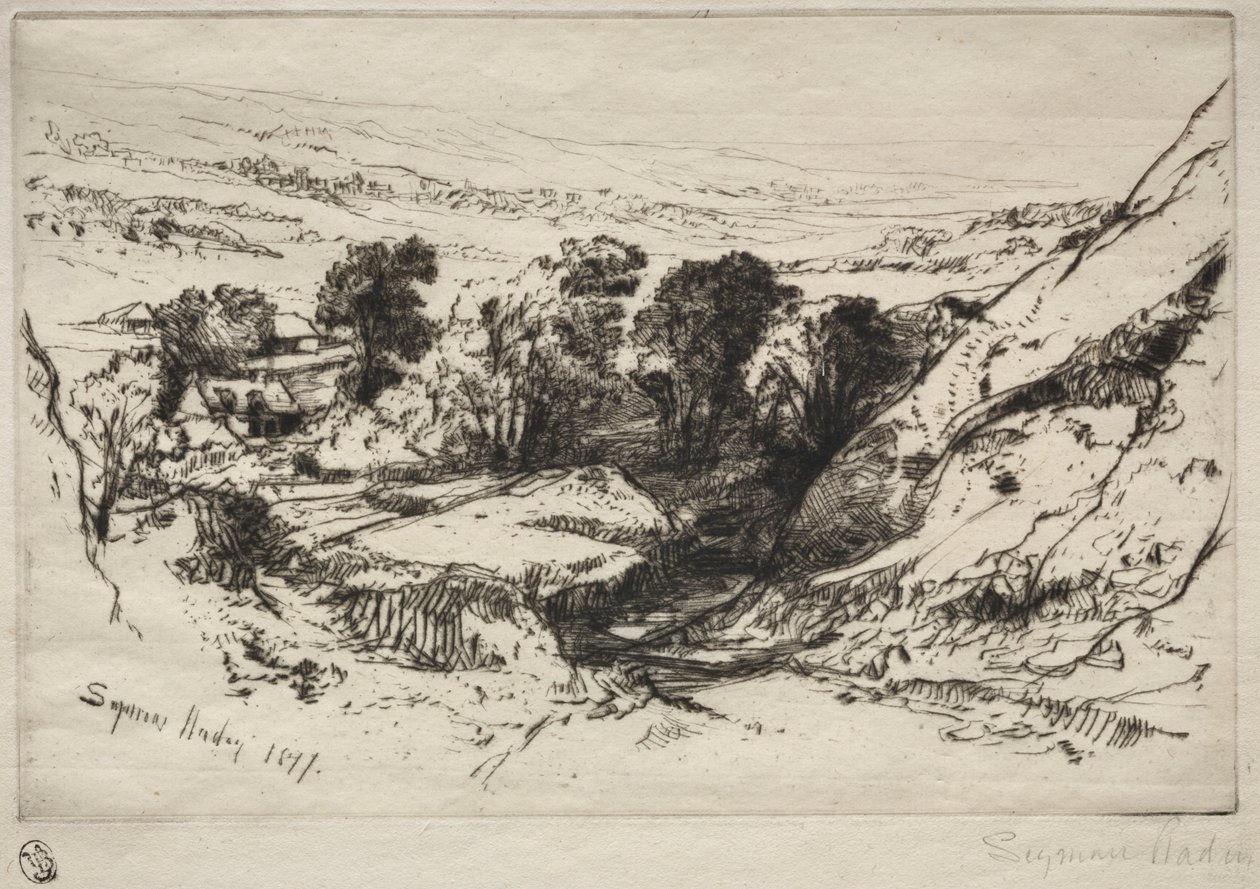 Kilenc Barrow Down, 1877. alkotó: Francis Seymour Haden