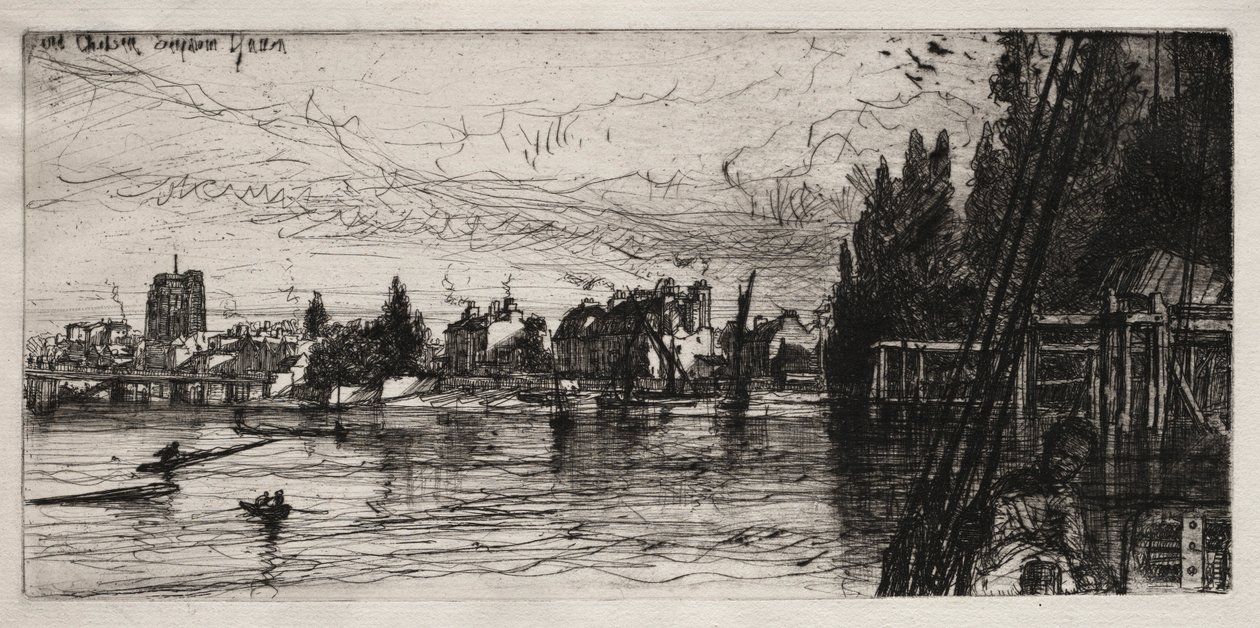 Old Chelsea Church, 1865. alkotó: Francis Seymour Haden