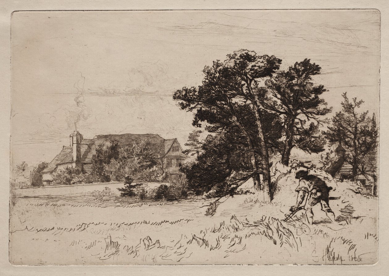 Old Willesley-ház, 1865. alkotó: Francis Seymour Haden