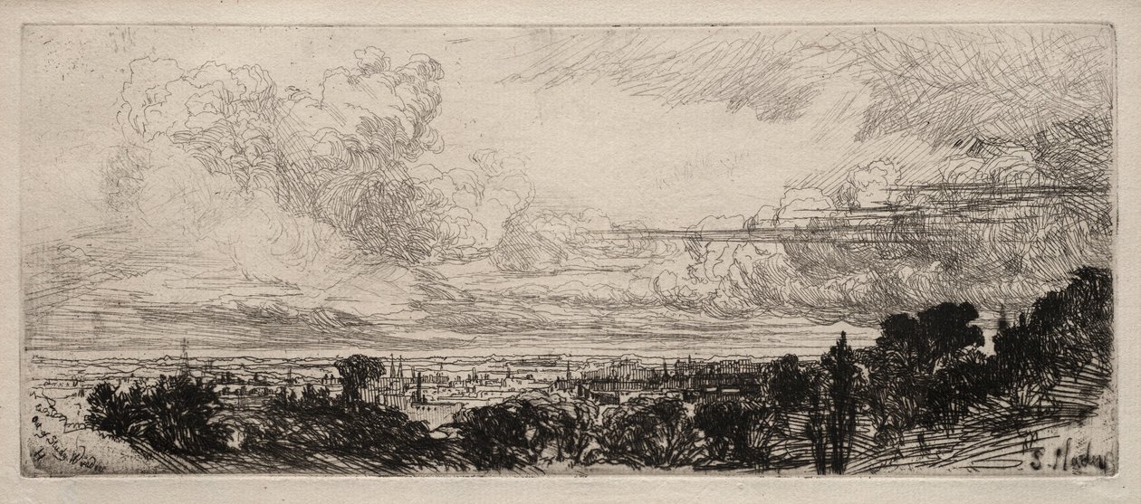 Tanulmányi ablakon kívül. alkotó: Francis Seymour Haden