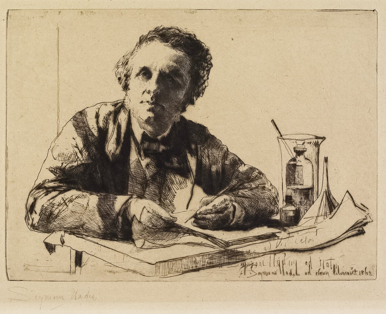Francis Seymour Haden portréja (2. sz.) (Rézkarc közben), 1862 alkotó: Francis Seymour Haden