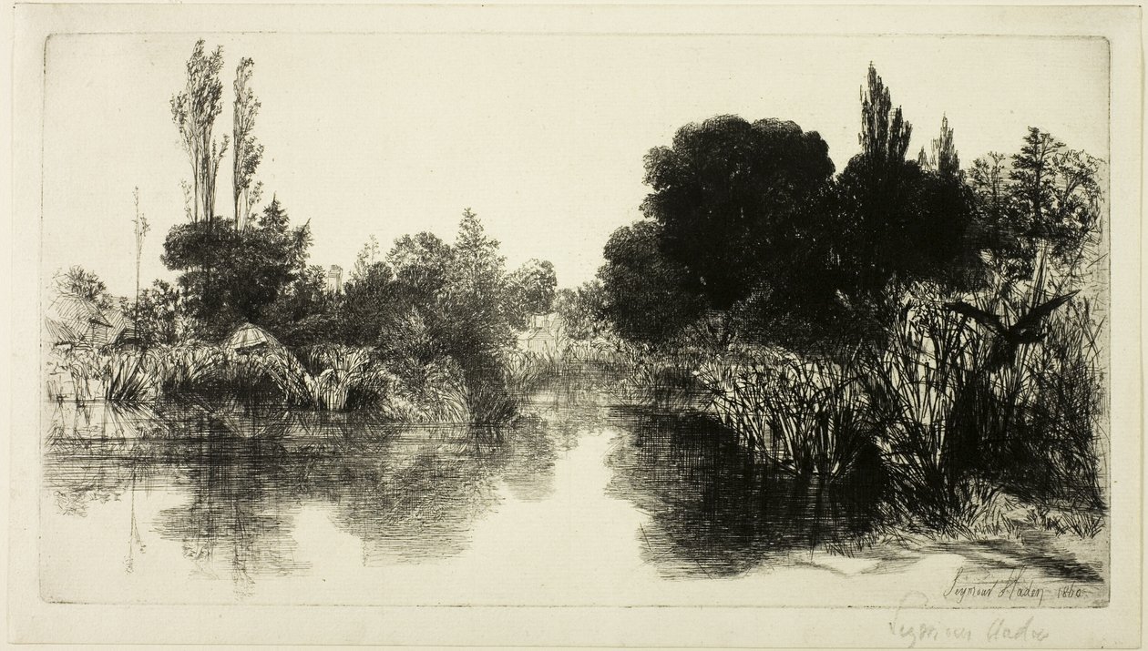 Shere Mill Pond, No. II (nagy lemez) alkotó: Francis Seymour Haden