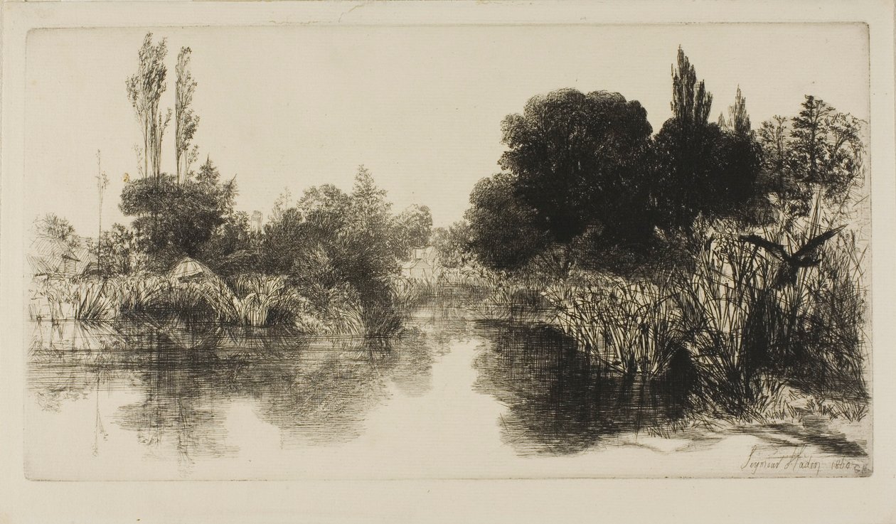 Shere Mill Pond, No. II (nagy lemez) alkotó: Francis Seymour Haden