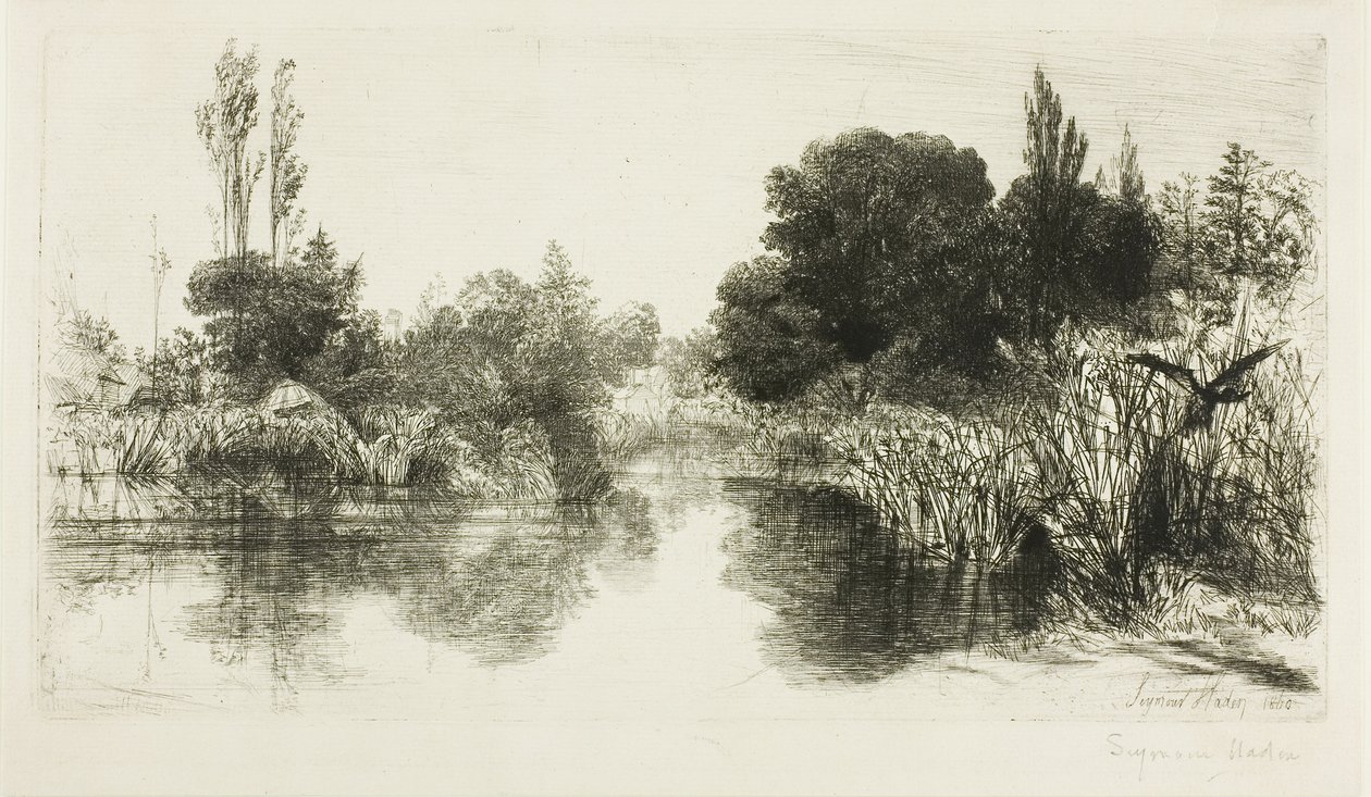 Shere Mill Pond, No. II (nagy lemez) alkotó: Francis Seymour Haden