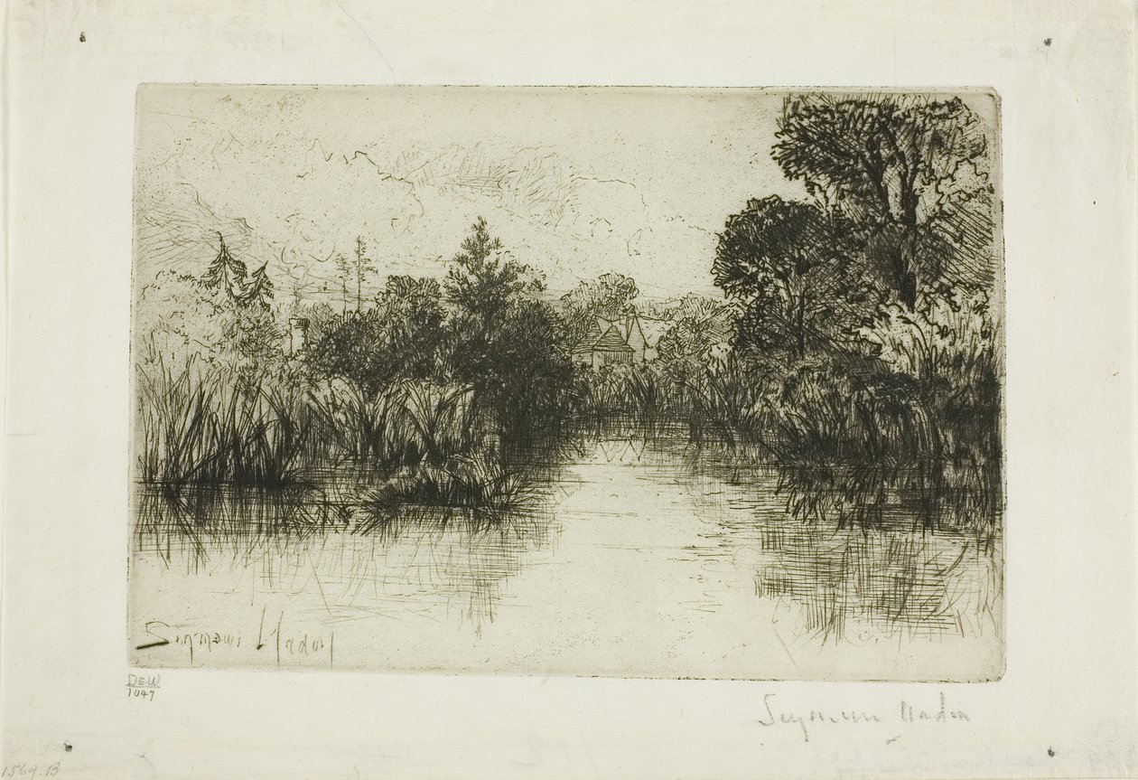 Shere Mill Pond, No. I (kis tányér) alkotó: Francis Seymour Haden