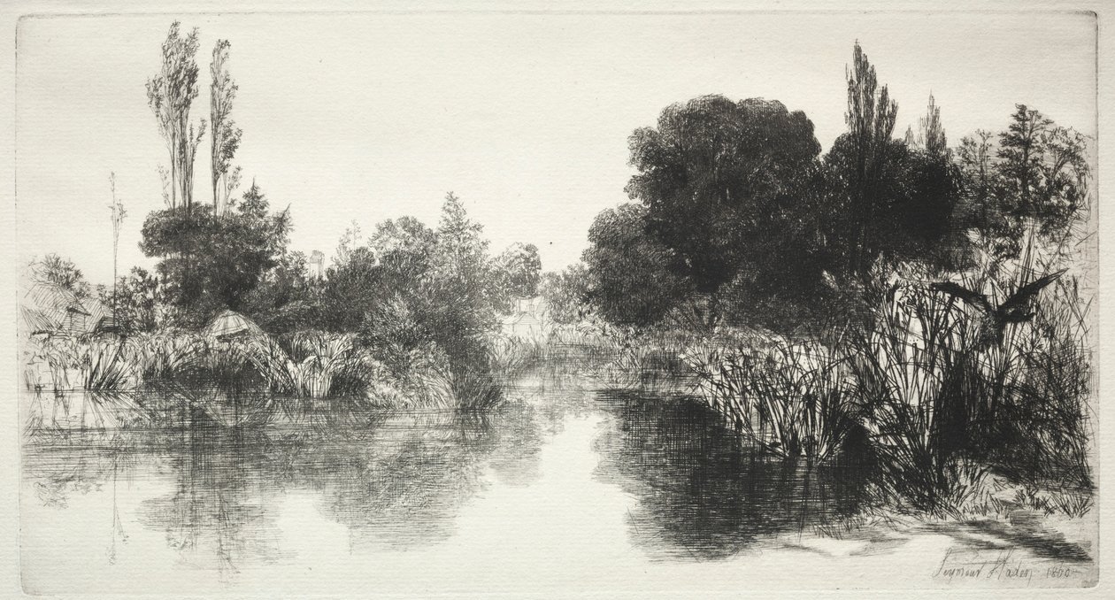 Shere Mill Pond The Larger Plate, 1860. alkotó: Francis Seymour Haden