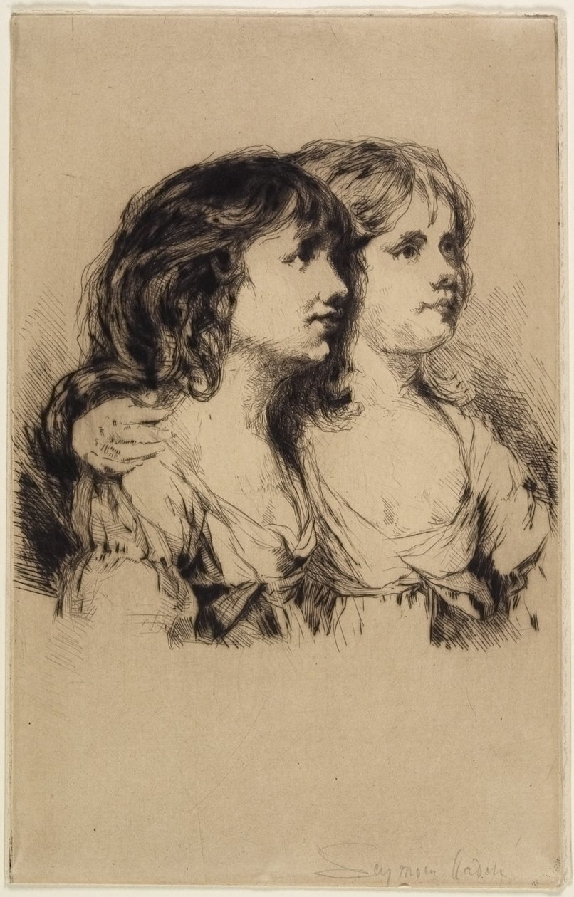 Az ikrek – Sarah és Anne Haden (2. sz.), 1885 alkotó: Francis Seymour Haden