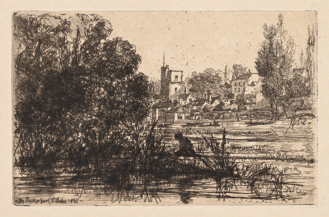 Twickenham templom, 1865. alkotó: Francis Seymour Haden