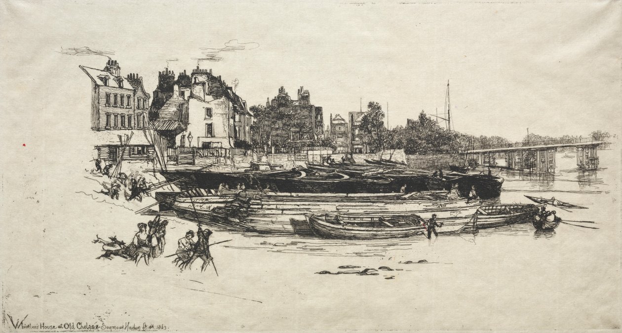 Whistlers House az Old Chelsea-ben, 1863. alkotó: Francis Seymour Haden