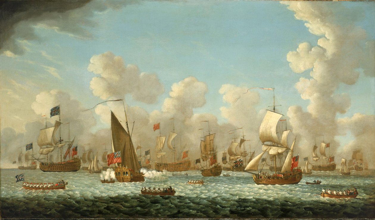 Tengerészeti magazin Spitheadben (Anglia), 1767-ben. Olaj, vászon alkotó: Francis Swaine