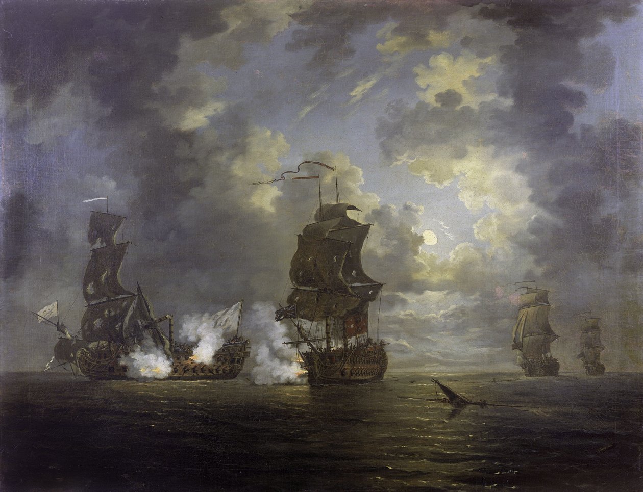 A "Foudroyant" elfoglalása a HMS Monmouth által február 18-án. alkotó: Francis Swaine