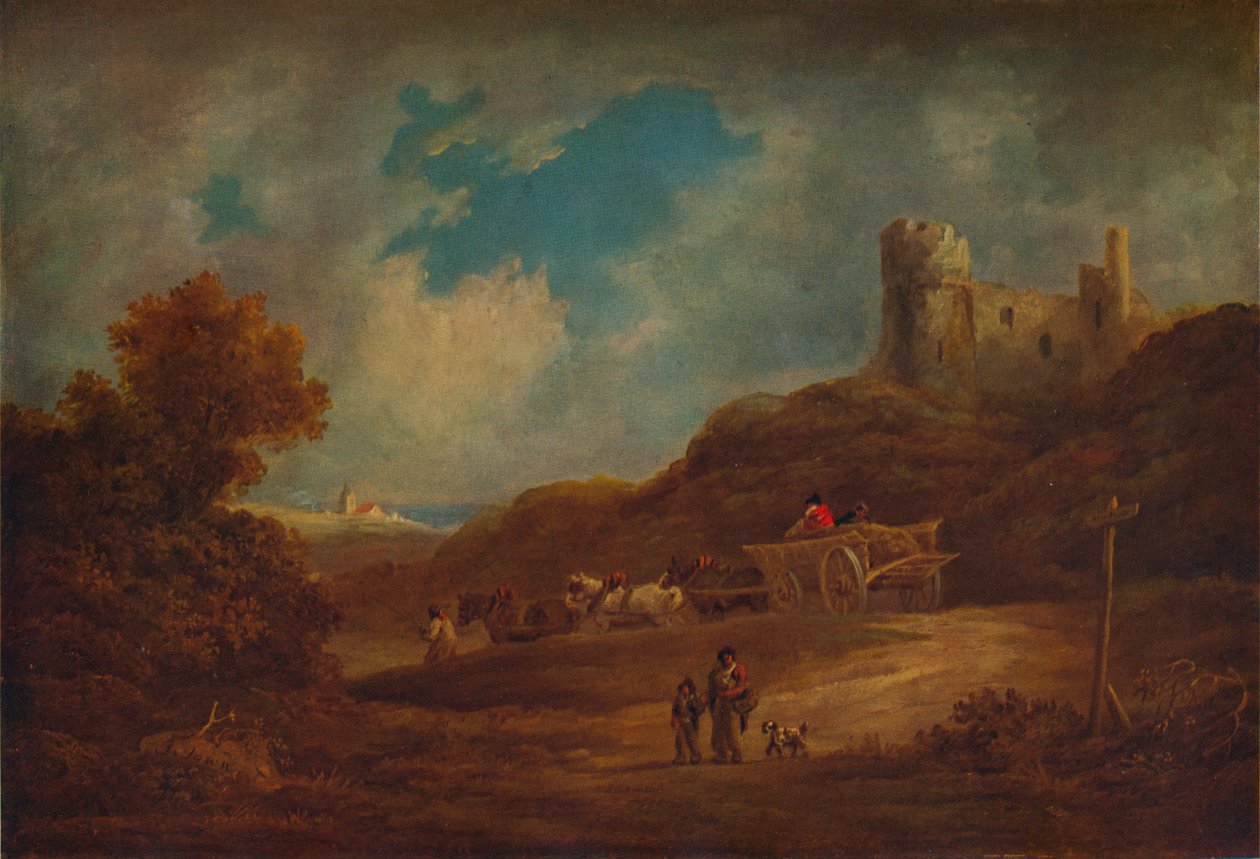Egy kastély vagonnal és lovakkal, 1886, 1938 alkotó: Francis Towne
