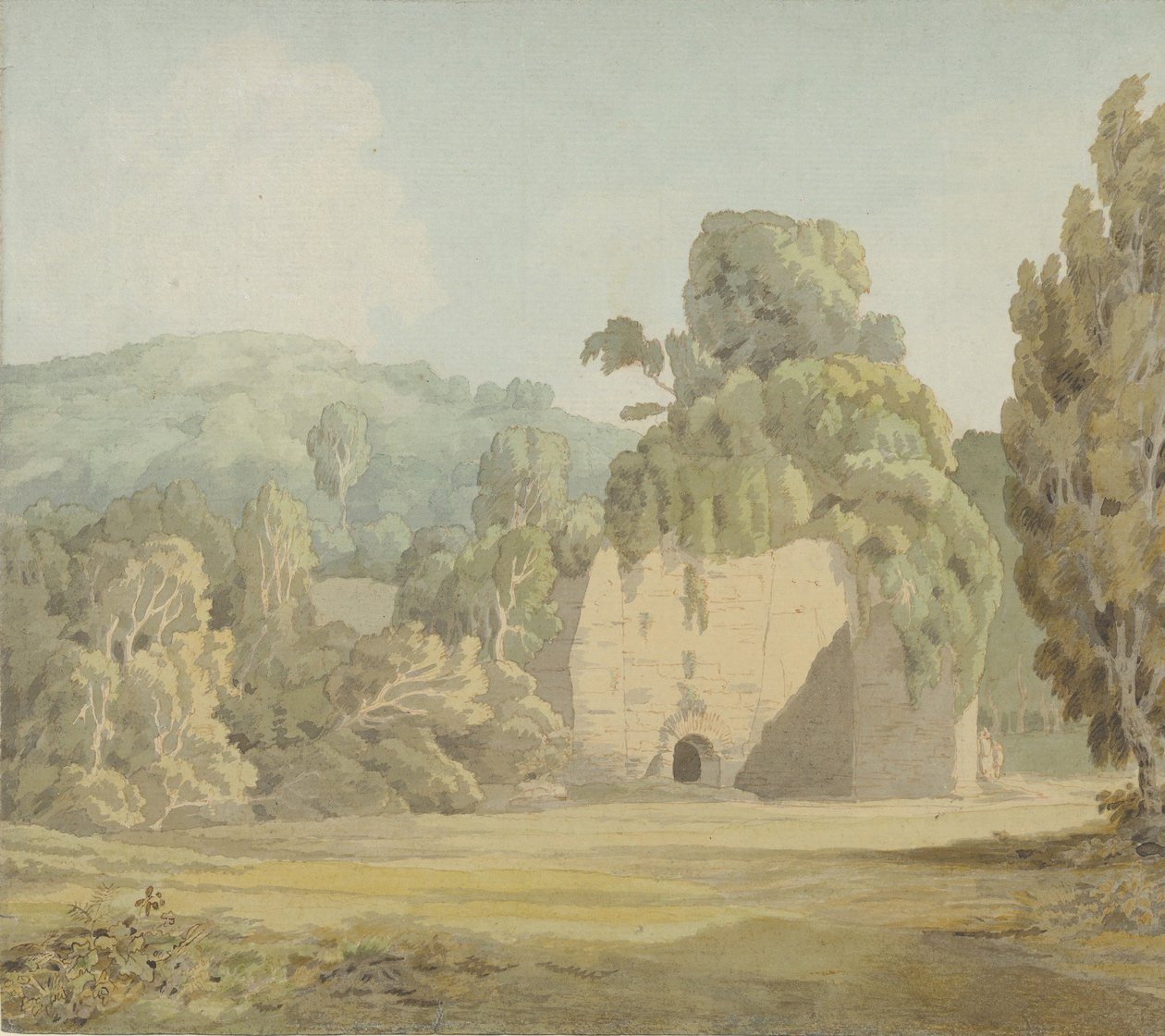 Borostyánnal borított rom, 1780-as évek vége – 1790-es évek eleje. alkotó: Francis Towne