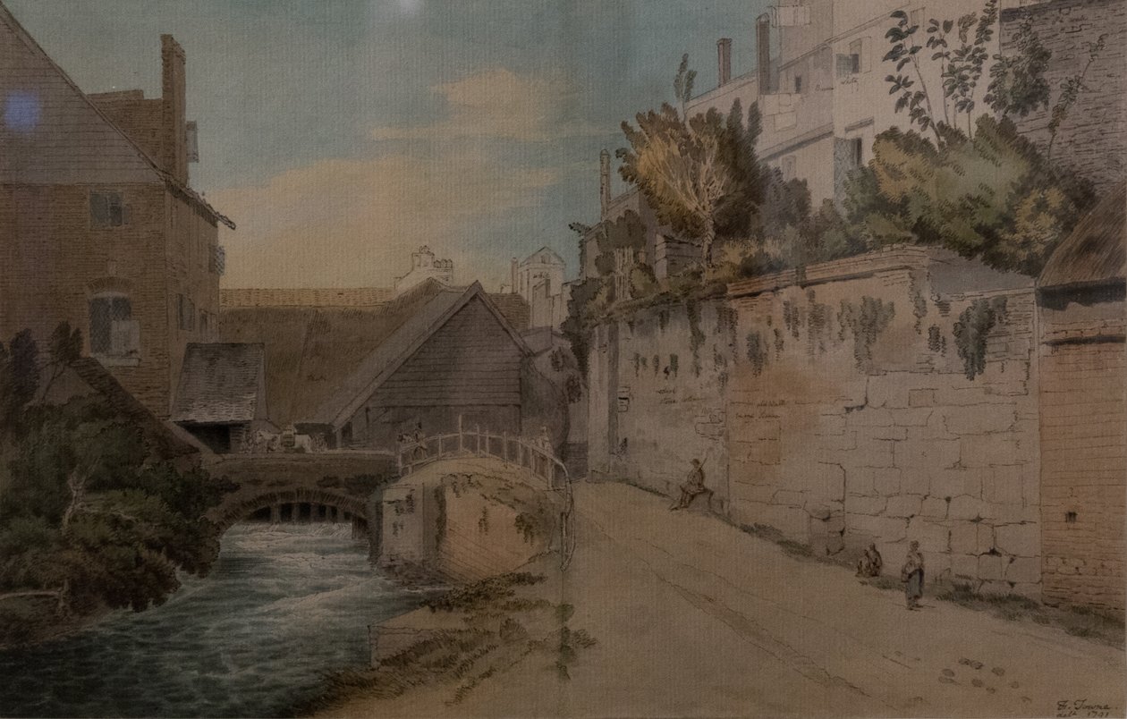 Exeter a Quay Gate és a West Gate között, a városfalakon kívül alkotó: Francis Towne