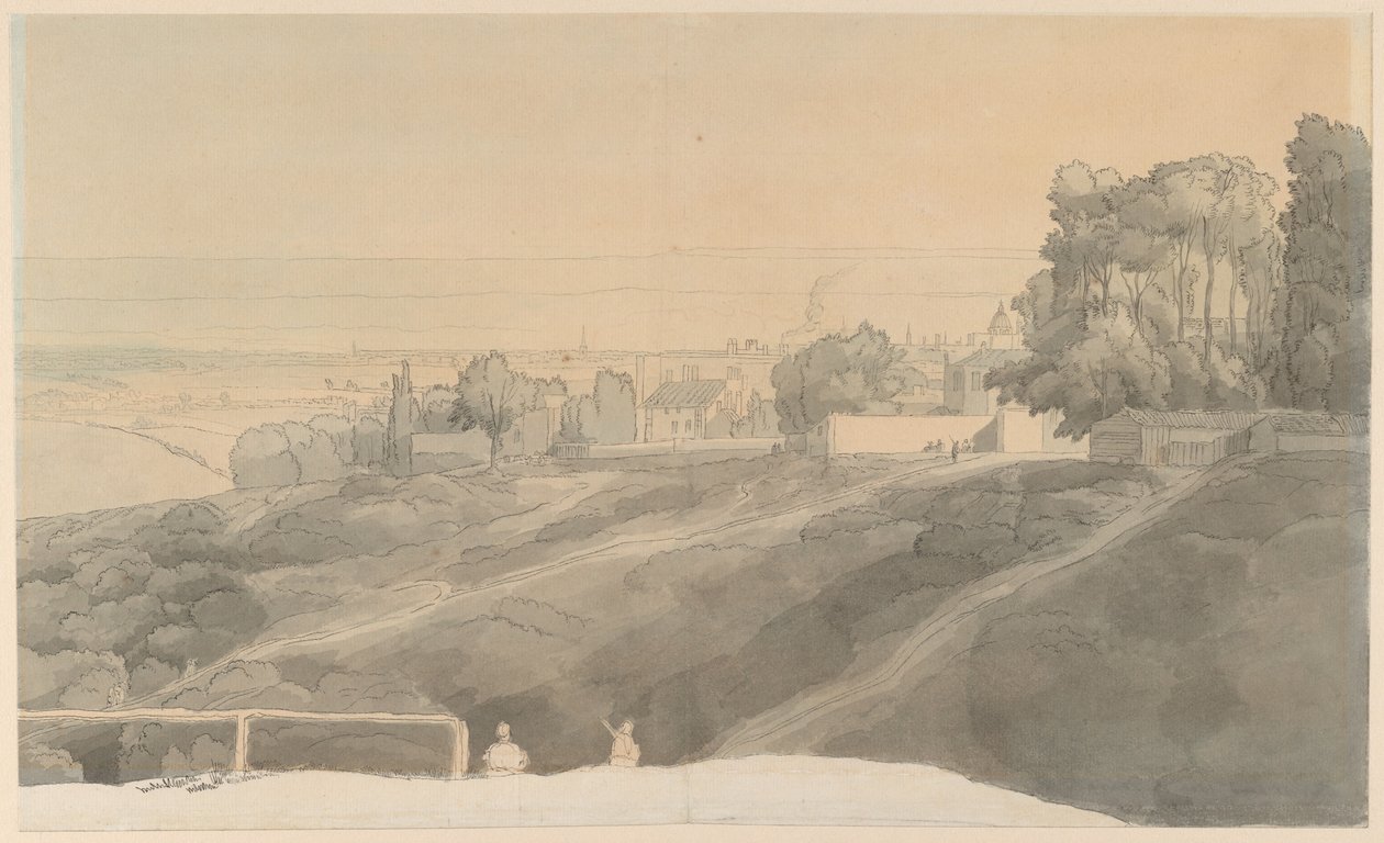 Hampstead Heath, esti fény alkotó: Francis Towne