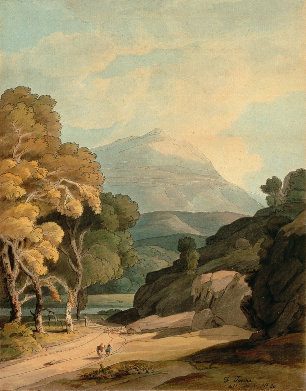 Maentwrog közelében, Észak-Wales (akvarell, papír) alkotó: Francis Towne