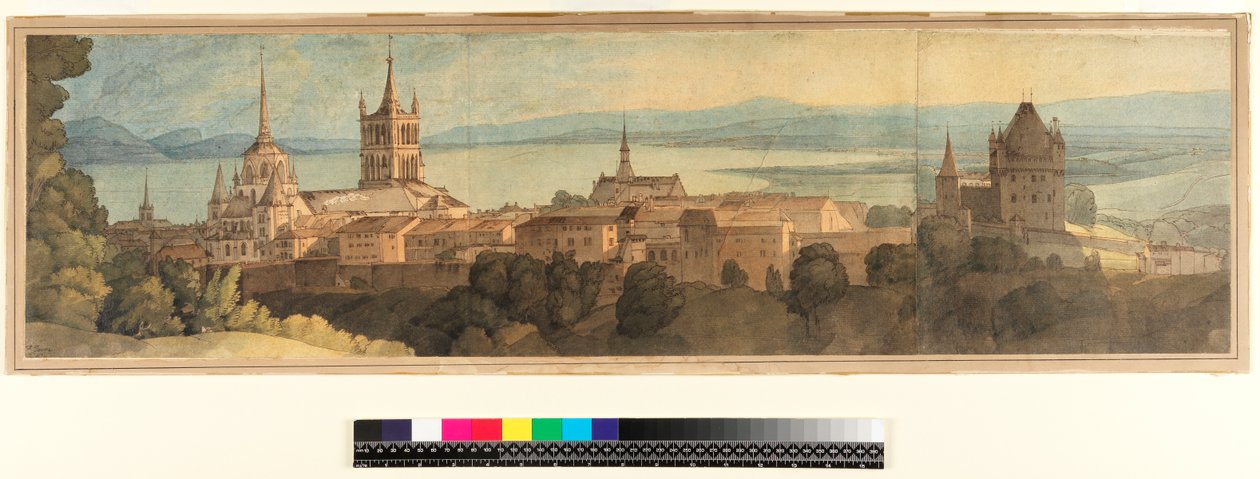 No.1483 Lausanne nézete, 1781 (wc, ceruza és tinta papíron) alkotó: Francis Towne