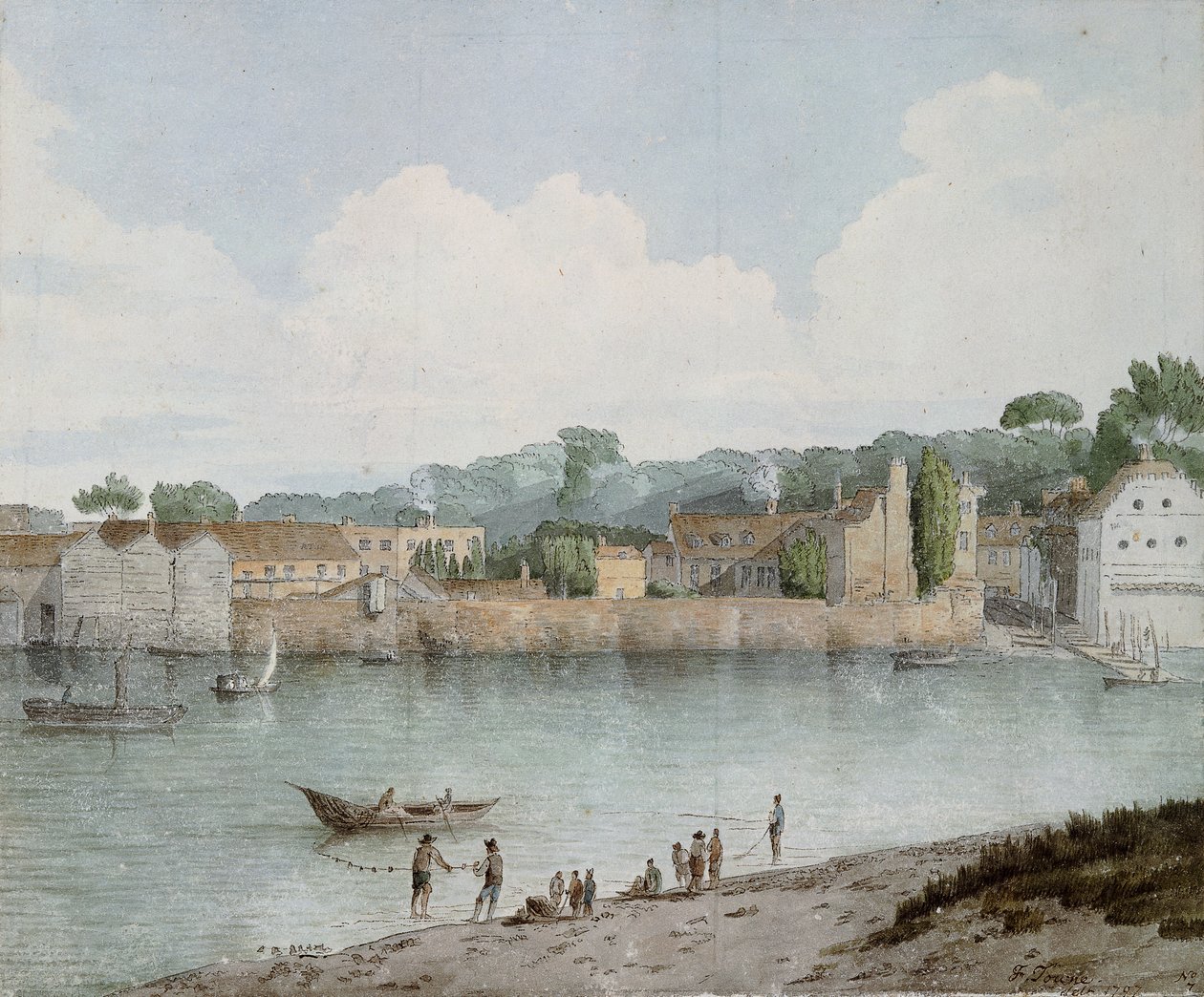Vauxhall lépcsők, Millbankból, 1797 alkotó: Francis Towne