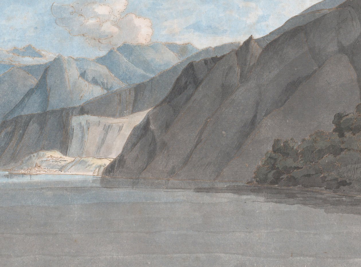 Kilátás a Comói-tóra Monte Leonival, 1781. augusztus 27. alkotó: Francis Towne