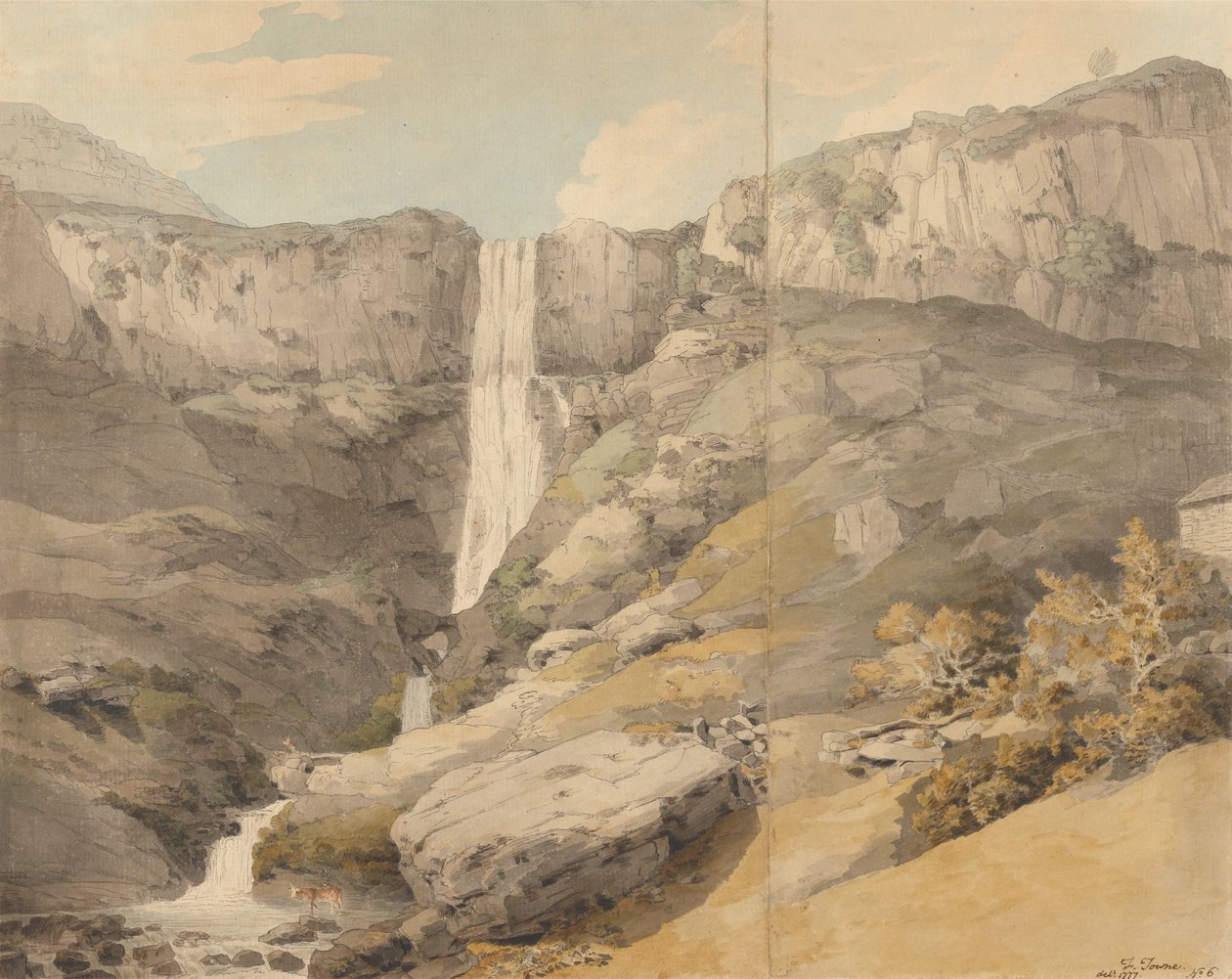 A Rhydaer látképe alkotó: Francis Towne