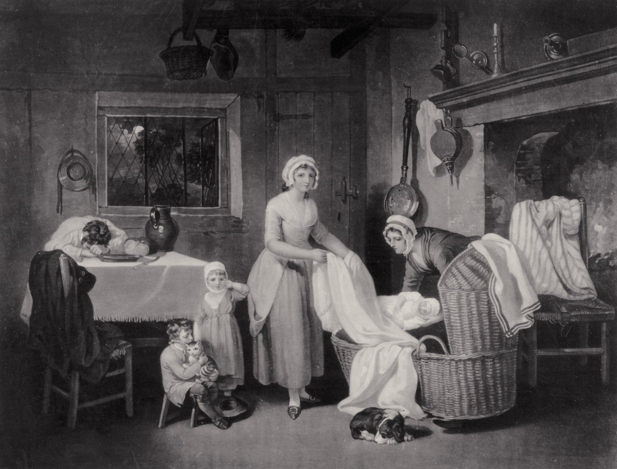 Rusztikus órák: Éjszaka, metszett H. Gillbank alkotó: Francis Wheatley