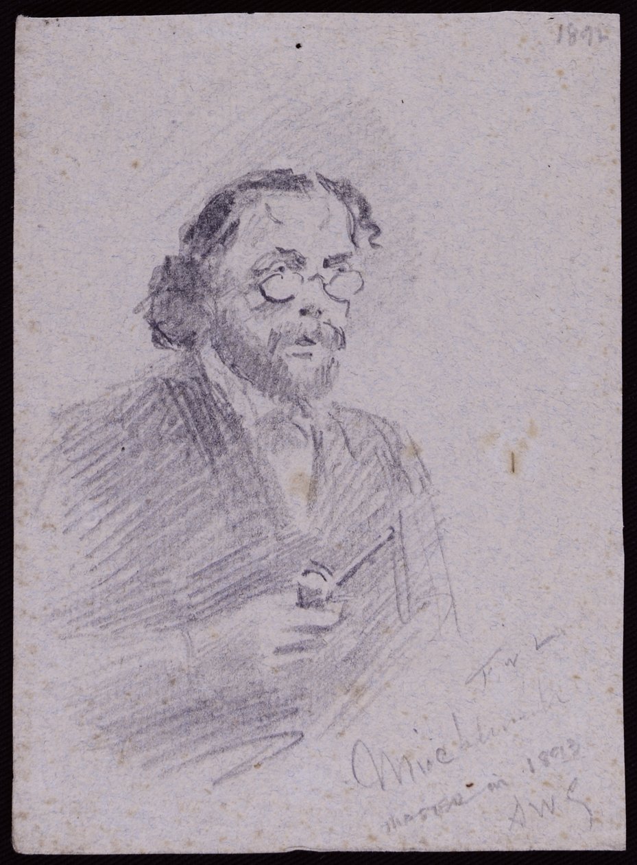 JT Micklethwaite portréja, 1893 körül (ceruza papíron) alkotó: Francis Wilfred Lawson