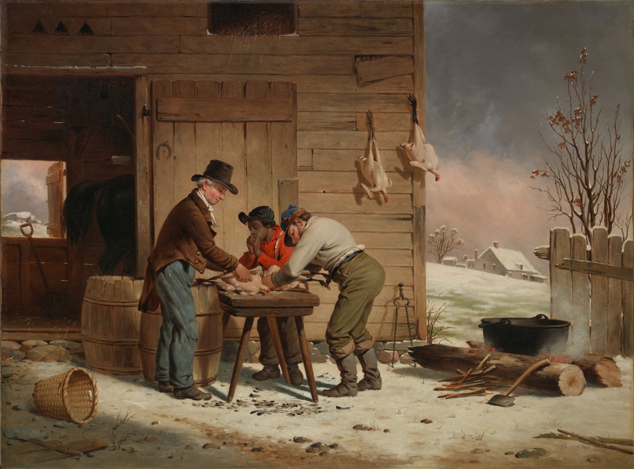 Felkészülés a karácsonyra Pulykakopasztás, 1851. alkotó: Francis William Edmonds